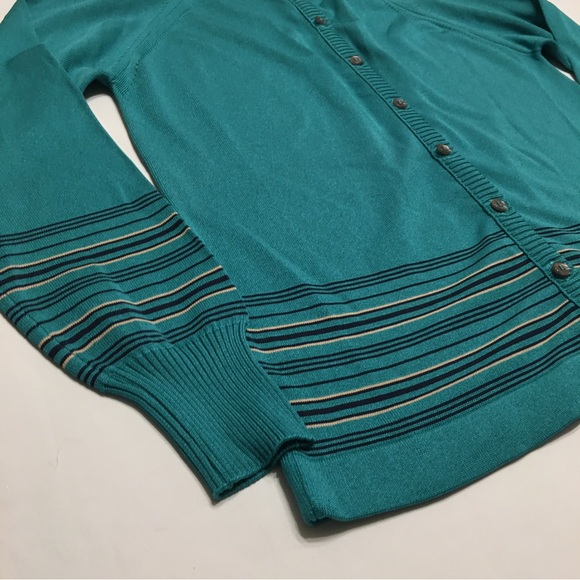 Givenchy Sport Vintage Teal Cardigan Sweater Size 38 - Picture 4 of 12